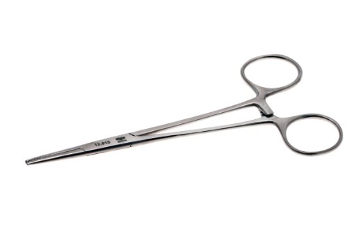 Aven 12015 Stainless steel Straight Hemostat with Serrated Jaws, 5" Length, For Clamps