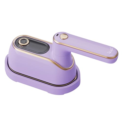 Handheld Steam Iron, 1200W High-Power Wet Dry Dual-Purpose Ironing Machine, Micro Pressure Large Panel Stroke Rotary Handle Iron Machine with Dual Effects of Wrinkle Removal and Shaping (Purple)