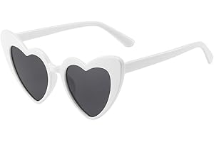 YooThink Love Heart Shaped Sunglasses for Women,Vintage Cat Eye Mod Style Retro Glasses