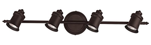 Adjustable 4 Light Track Lighting Wall and Ceiling Mount Fixture Kitchen and Dining Room (Bronze) - Thumbnail 2