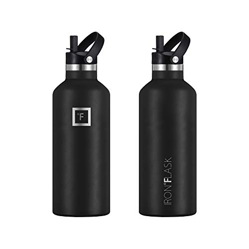 IRON °FLASK Sports Water Bottle 32 Oz, 3 Lids (Straw Lid), Leak Proof
