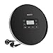 Portable CD Player, HOTT CD611 Personal Compact Disc Player with LCD Display, Stereo Earbuds and USB Charging Cable, Electronic Skip Protection Anti-Shock Function - Black