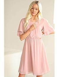 Mikarose Claire - Vestido de gasa para mujer con cuello en V