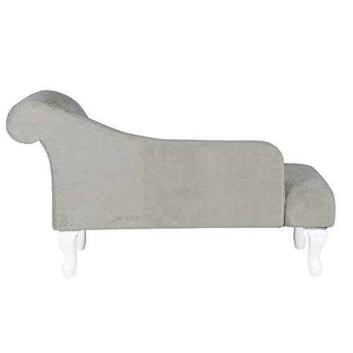 HomePop Youth Chaise Lounge, Gray Velvet Pricepulse