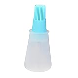 Morenitor Silicone Oil Brush, Good Grips Silicone Basting High Heat Resistant Pastry Brush With Oil Bottle Brush Design, Food Safety, 4.5 Inches (Blue)