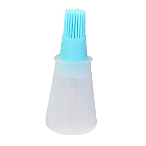 Morenitor Silicone Oil Brush, Good Grips Silicone Basting High Heat Resistant Pastry Brush With Oil Bottle Brush Design, Food Safety, 4.5 Inches (Blue)