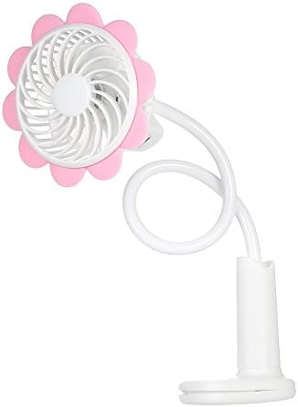 Pink Usb Rechargeable Clip Fan Flexible Neck Adjustable Wind Speed Provide You Super Convenient Cooling Experience
