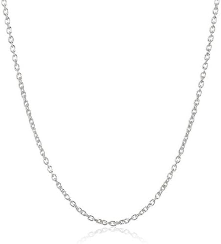 Sterling Silver 1mm Cross Chain Necklace (14" 16" 18" 20" 22" 24") Fit Beads &amp; Pendants with Box (22 Inches)