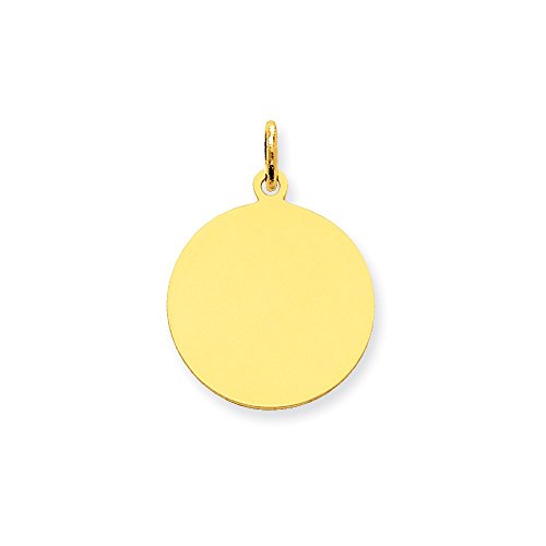 14k Plain .018 Gauge Circular Engravable Disc Charm