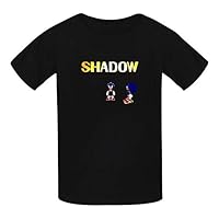 oylp Sonic-Hedgehog Cotton T-Shirt for Children Black XL