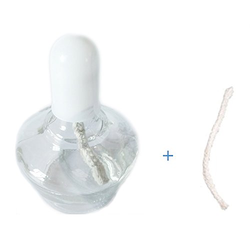 Zhi Ying250ml Glass Alcohol Burner Alcohol Burner Lamp Glass Lab Equipment Heating 250ml+ 2 Wicks(18cm)