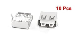 uxcell 10 Pcs USB Female Type A 4-Pin DIP Right