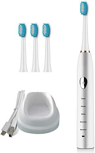 Electric Toothbrush,Hongtianyuan Sonic Toothbrush,IPX7 Waterproof and USB Rechargeable for Adult (White)