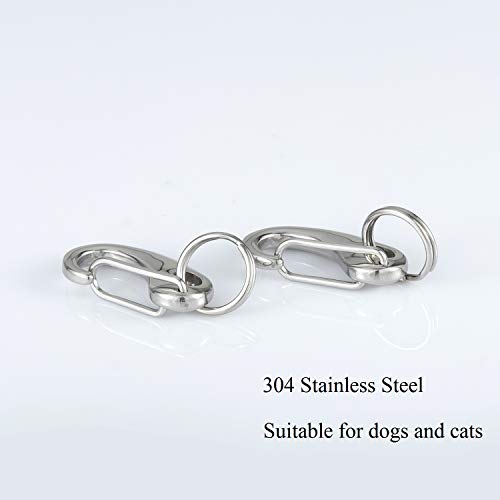 Chic & Artsy Dog Tag Custom/Quick Pet Clip Combos,Personalized pet ID Tags Engraved Front & Back,Stainless Steel (Regular, Quick Clip)
