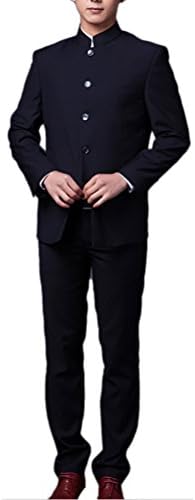 Zhhmeiruian Mens 2PCS Chinese Tunic Suit Traditional Uniform Wedding Dress Party