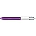 BIC 4-Color Shine Ballpoint Pen, Purple Barrel, Medium Point (1.0mm), Assorted Inks, 3-Count