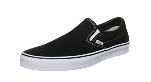 Vans Classic Slip-on Unisex Style # Vn-0eye Mens (7 B(M) US Women /5.5 D(M) US Men, Black/White Canvas)