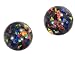 14k Gold Black Created Opal Round Stud Earrings 6mm