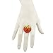 LUX ACCESSORIES Gold Tone Red Bling Pave Large Strawberry Fruit Stretch Ring