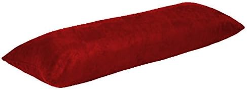 Luxury Faux Suede Body Pillow Cover with zipper enclosure 100 % Micro Suede fabric 21" x 55" (Maroon)