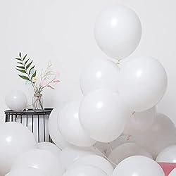 Styirl White Party Latex Balloons - 100 pcs