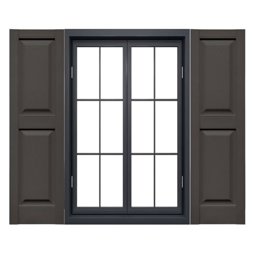 Mid America 00021247018 Standard Size Williamsburg Double Panel Vinyl Shutters, w/Installation Shutter-Lok’s & Matching Screws (Per Pair), 018, 12″W x 47″H, Tuxedo Grey
