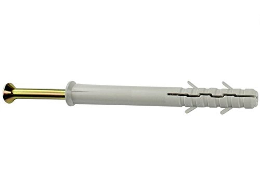 Merriway BH02841 (5 Pcs) Screw Type Solid Wall Frame Fixing with Nylon Plug M10 x 160mm (3/8 inch x 6.3/8 inch) - Pack of 5 Pieces