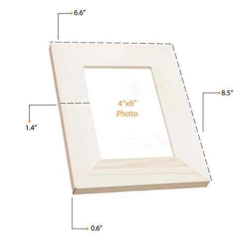 Wallniture Logan Picture Frames 4x6 Unfinished Wood for Kids Arts and
