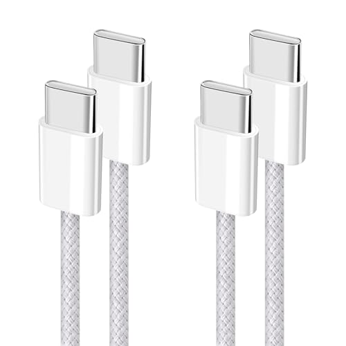 YISH Cavo USB C to USB C [2Pezzi-1M]：60W Cavo USB Tipo C PD 3A Ricarica Rapida Nylon Intrecciato Cavo Type C to Type C Filo Caricatore per iPhone 16 15 Samsung Galaxy S25 S24 Pixel Sony iPad MacBook