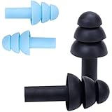 Junhua Ear Plugs Reusable Waterproof Earplugs, Comfortable Earplugs for Sleeping Swimming Snoring Plane Shooting Work Wine-bar Travel and Loud Events, 2 Pair -33 NRR