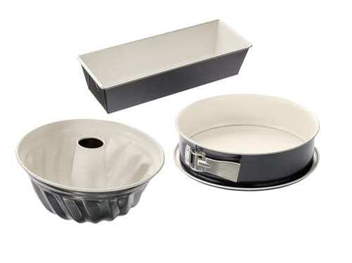 Dr. Oetker Backformen-Set Back-Trend – 3-teilig mit Springform, Gugelhupf & Kastenform, keramisch verstärkte Antihaft-Beschichtung, hitzebeständig bis