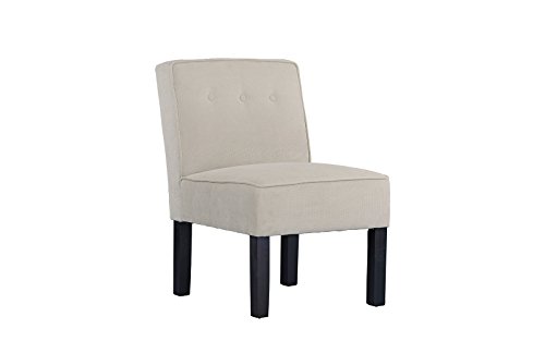 Modern Sleek Tufted Linen Fabric Accent Living Room Chair (Beige)