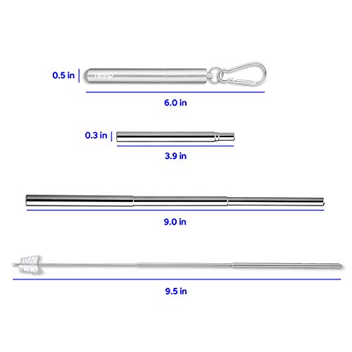 image for FLYBY Portable Reusable Drinking Straws - Collapsible & Foldable - Tel