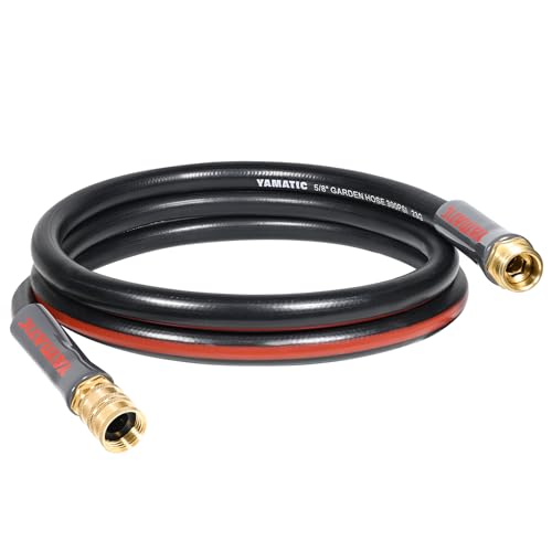 Photo 1 of YAMATIC Female to Female Short Garden Hose 5/8 in x 5 ft, 2 in 1 Dual Use Heavy Duty Leader Hose with Solid Brass Connector, All-Weather Water Hose, Burst 300 PSI