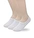 Eedor Women's 3 Pairs Thin Casual Low Cut No Show Socks Non-Slip Hidden Invisible Liner White S17