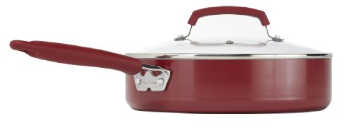 WearEver C943SA64 Pure Living Ceramic 10-Piece Cookware Set, Red