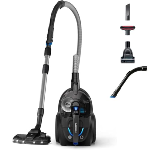 Philips PowerPro Expert Aspirapolvere senza sacco Serie 7000 - Bocchetta TriActive+ LED, Filtro per allergie, 900 Watt, Nero lucido (FC9747/09)