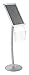 Displays2go CMB17NGW Floor Sign Stand with Literature Pocket, Snap Frame for 11x17-Inch Poster, Silver