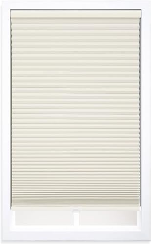 DEZ FURNISHINGS Cordless 1.5" Blackout Cellular Shade, Cream, 71" W x 60" H