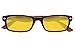 Reduce Eyestrain,Anti Blue Rays,UV Protection Computer Reading Glasses(Black-Yellow,Amber Tinted Lenses) +1.5
