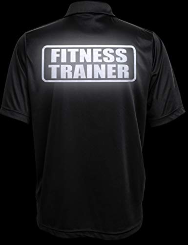 Conspiracy Tee Fitness Trainer Polo, Reflective Design, Performance Polo, Personal Trainer Black - Thumbnail 3