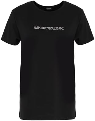 Emporio Armani Women's Stretch Viscose T-Shirt, Black, Small at