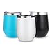 JEAREY Stemless Glass Tumbler 12 oz Stainless Steel Double Wall Vacuum Insulated Wine Cup with Lid Travel Friendly