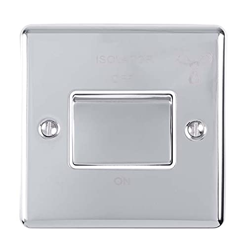 Enhance Decorative Fan Switch Polished Chrome Finish with White Trim