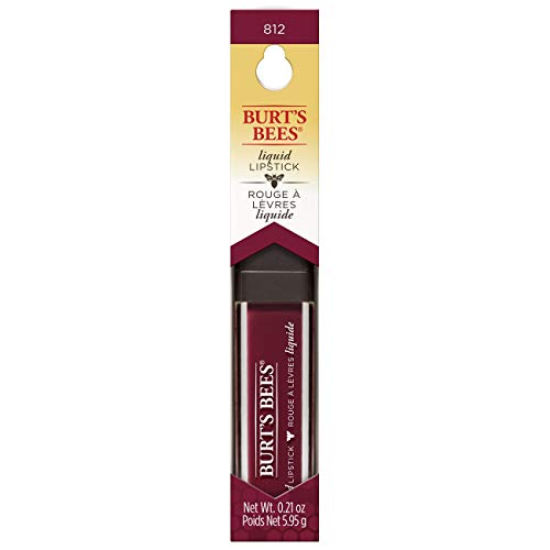 BURT’S BEES 100% NATURAL GLOSSY LIQUID LIPSTICK, RUSHING ROSE, 1 TUBE