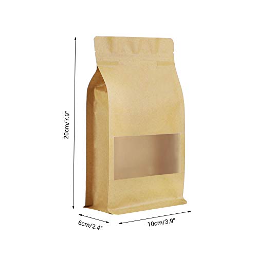 Stand Up Pouch Bags Eusoar 50pcs 3 9 X 2 4 X 7 9 Zip Lock Seal Paper Bag Resealable Storage Package Bag With Notch Window For Storing Food Nuts Seeds Beans Coffee Candy Snack Dried Fruits Pricepulse