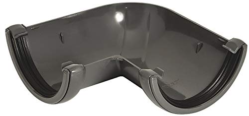 FloPlast RA1A 90° Half-Round Gutter Angle 112mm Anthracite Grey