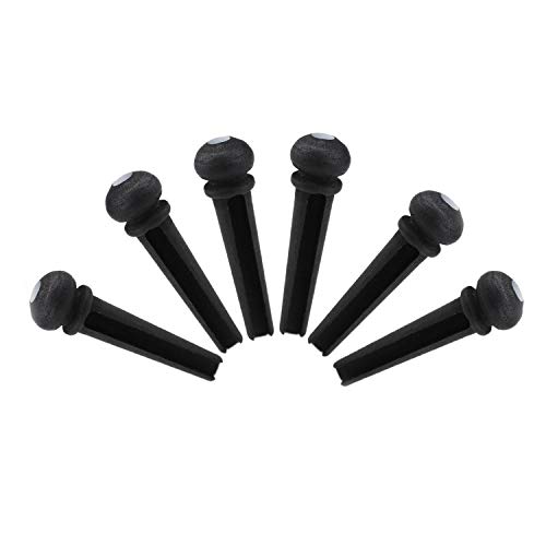 image for sunflower Guitar Bridge Pins 6PCS Ebony Guitar Bridge Pins Inlaid Whit
