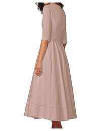 AlineMyer vestido de cóctel de media manga con cuello en V para mujer, talla grande