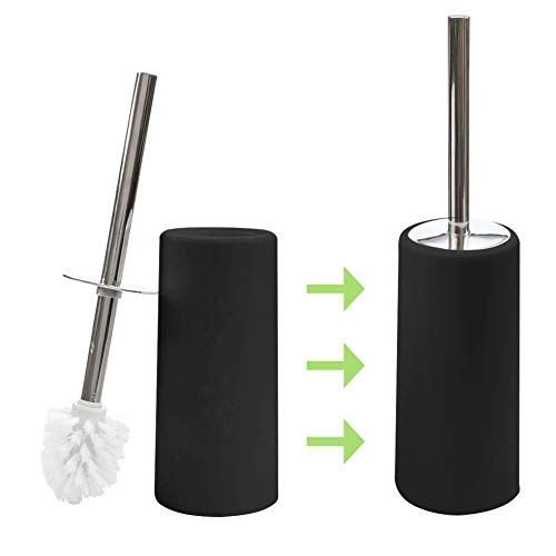 WOOPOWER 6pcs Bathroom Accessories Set, Including Toothbrush Holder, Waste Bin, Soap Dish, Toilet Brush, Rinse Cup, Sprayer Bottle, for Home, Office, Apartment, Hotel etc (Black)